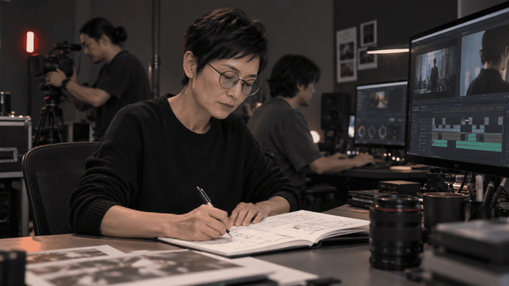 Illustrative blog production scene