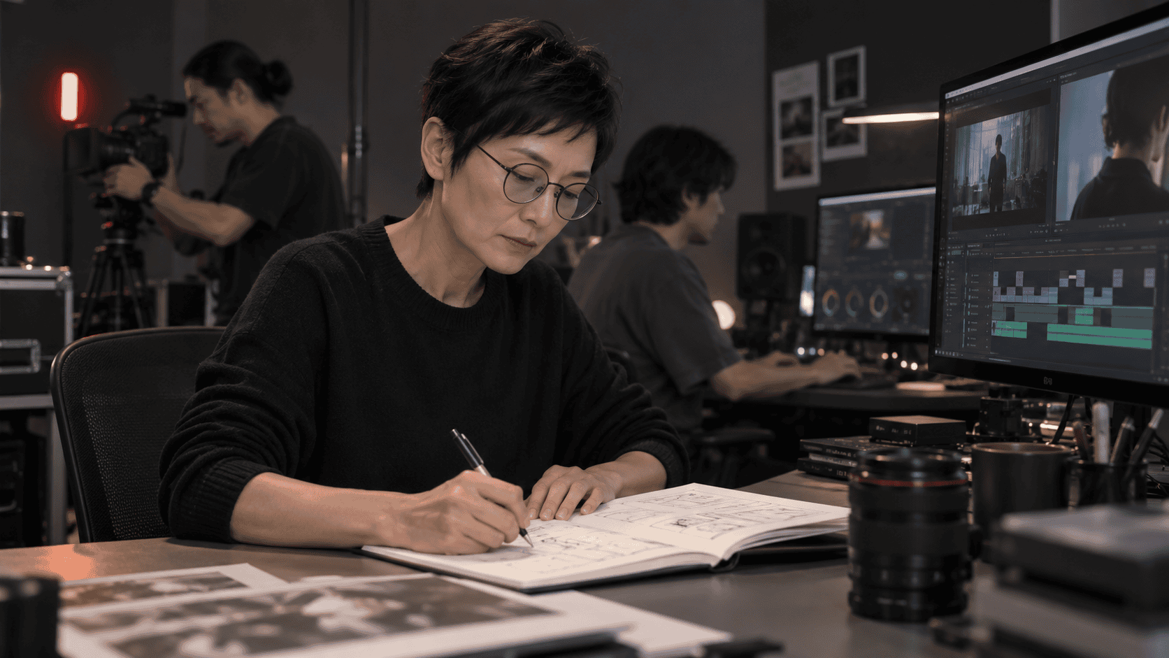 Illustrative blog production scene