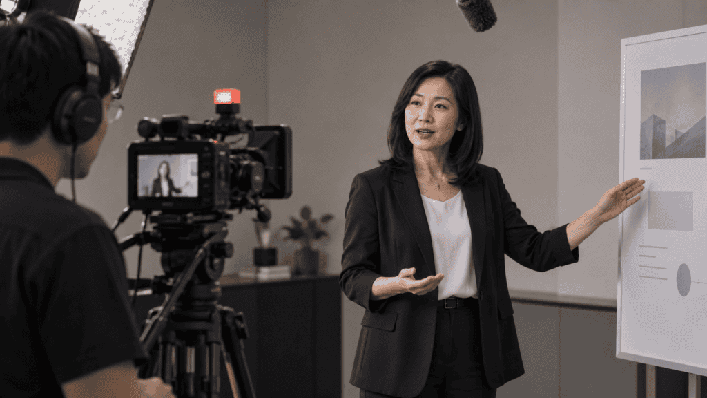 Illustrative corporate videos production scene