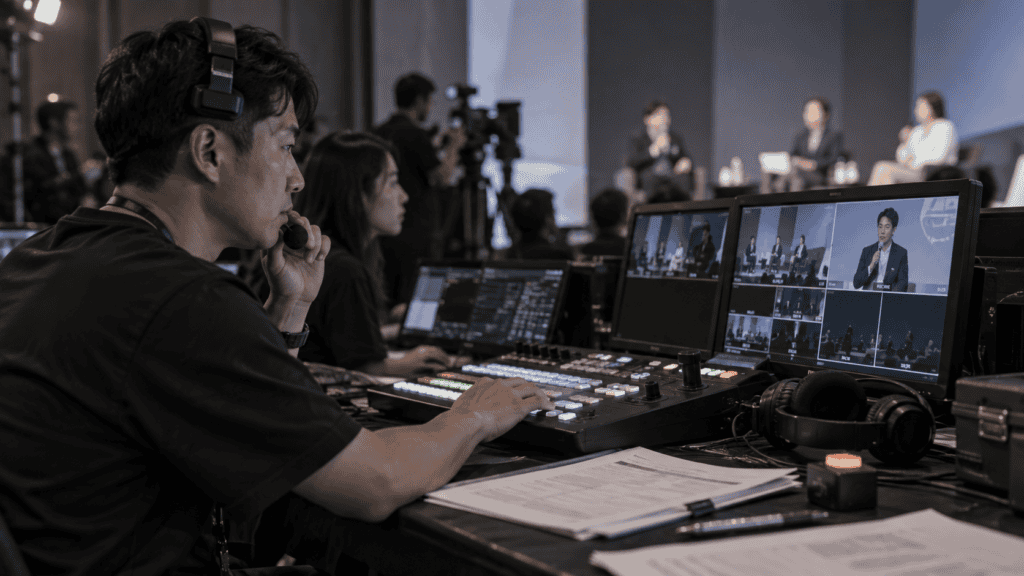 Illustrative live stream checklist production scene