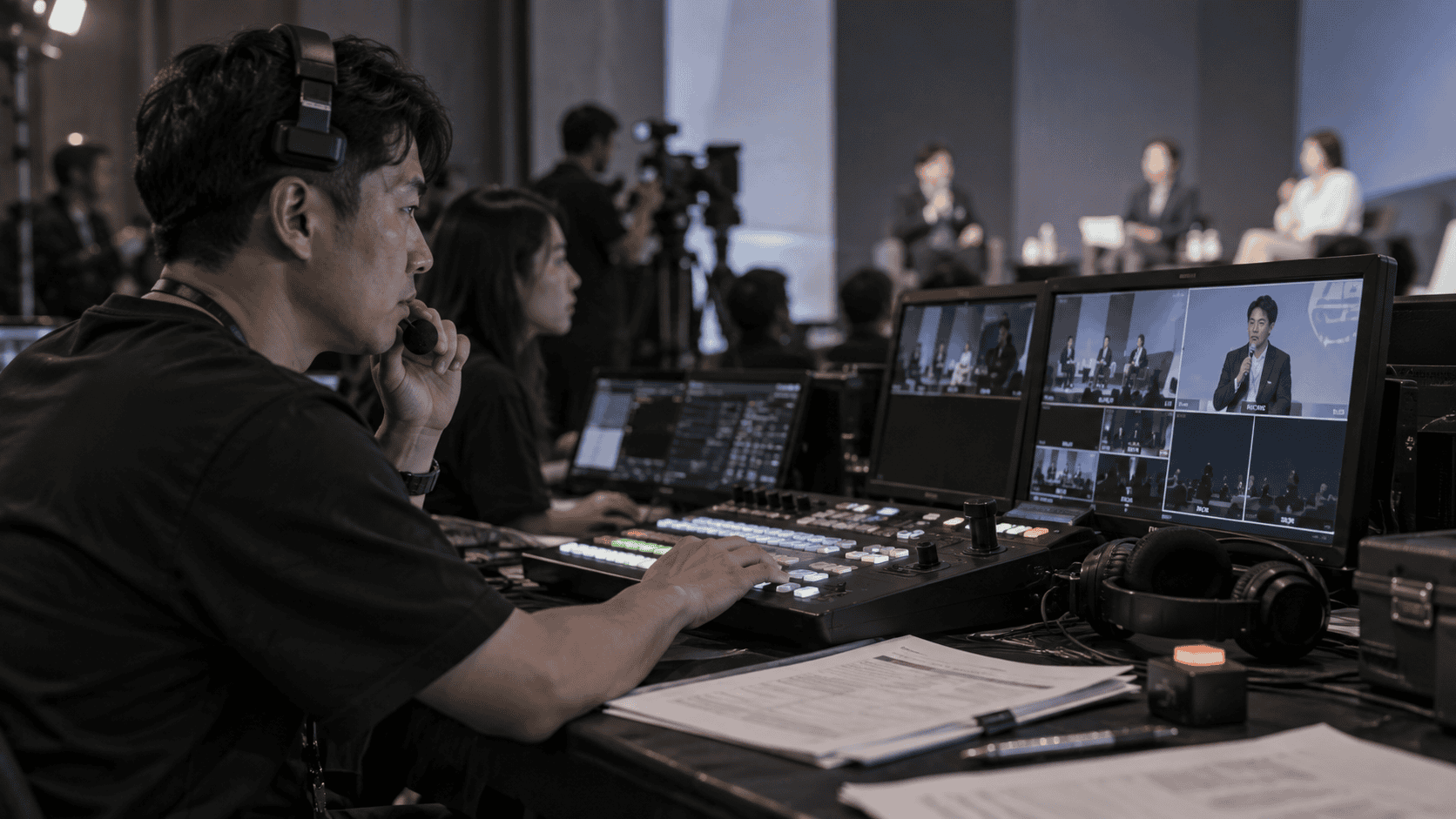Illustrative live stream checklist production scene