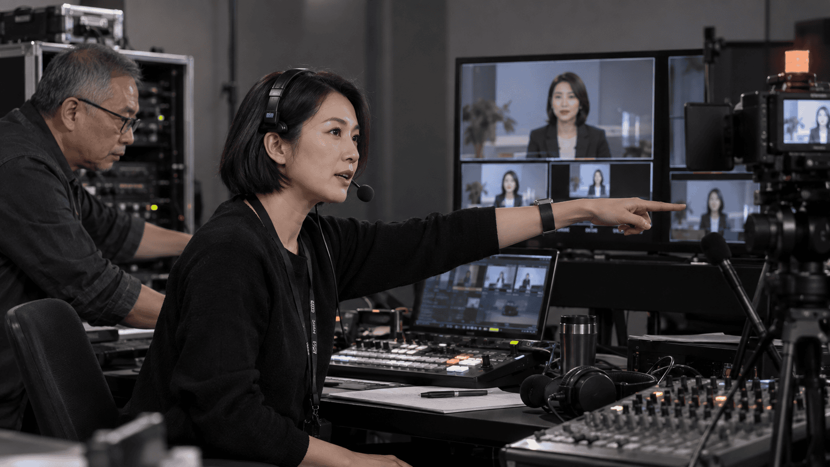 Illustrative livestreaming production scene