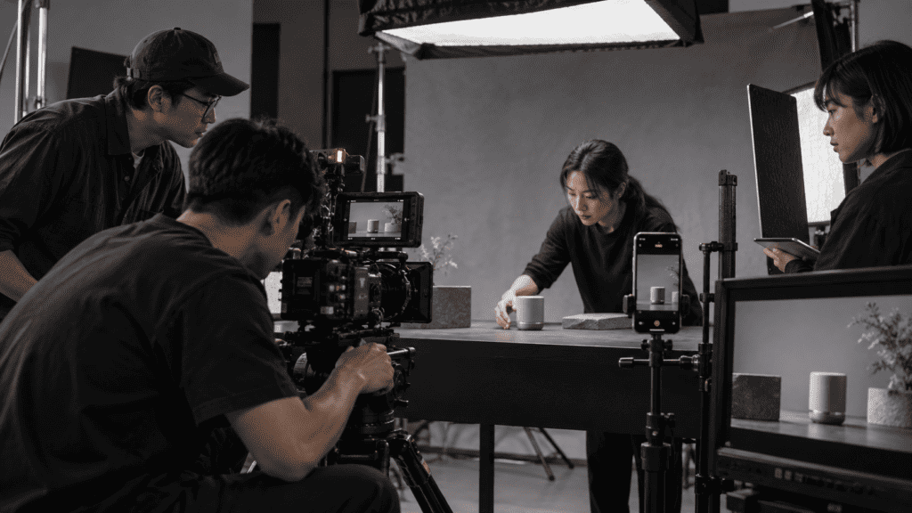 Illustrative short form video production production scene