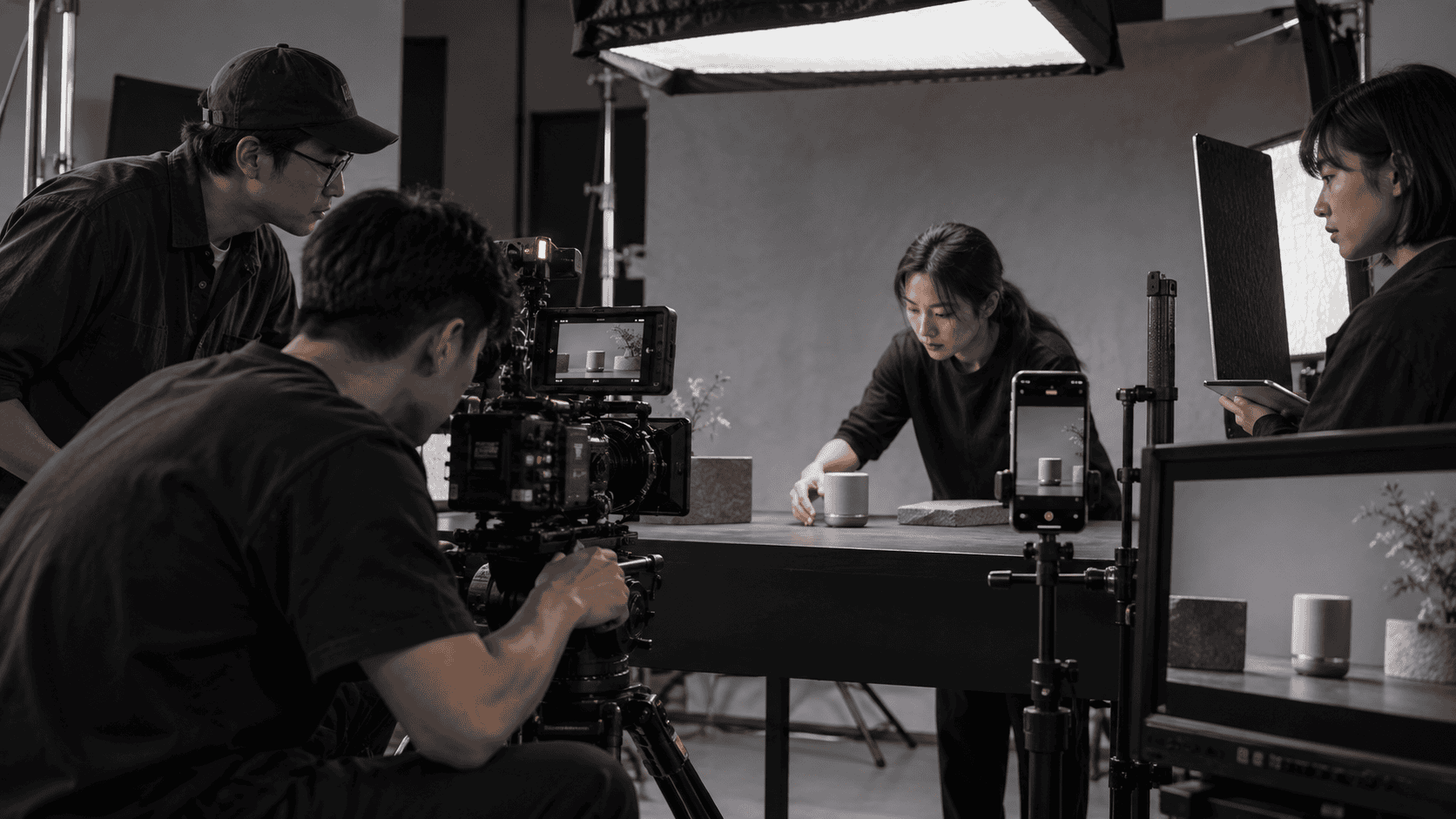 Illustrative short form video production production scene