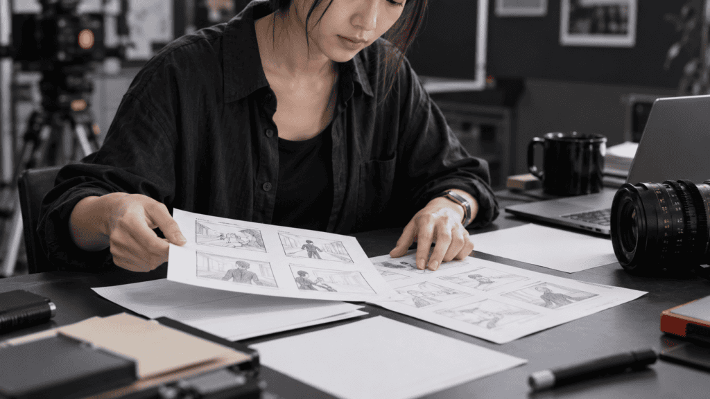 Illustrative video production brief production scene