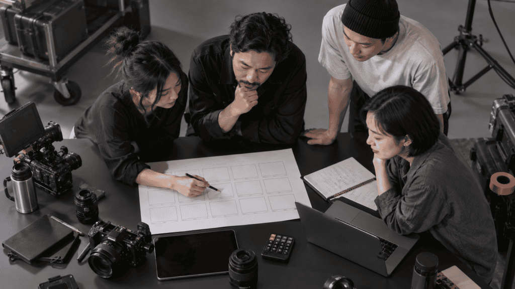 Illustrative video production quotation production scene