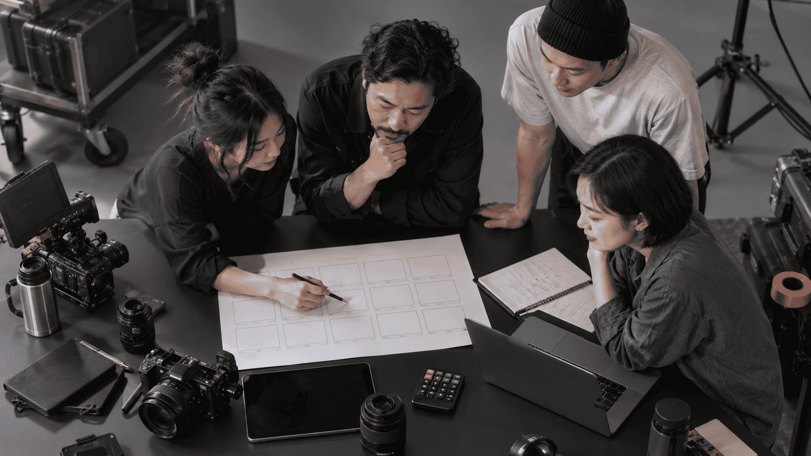 Illustrative video production quotation production scene